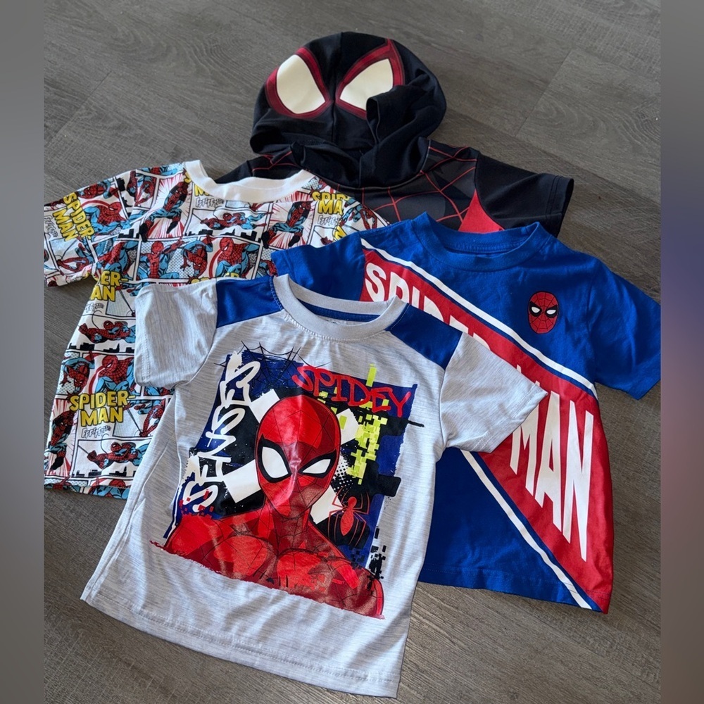 Marvel Spider-Man T-Shirt Collection 4t-shirt- Blue and Red Sz5 set